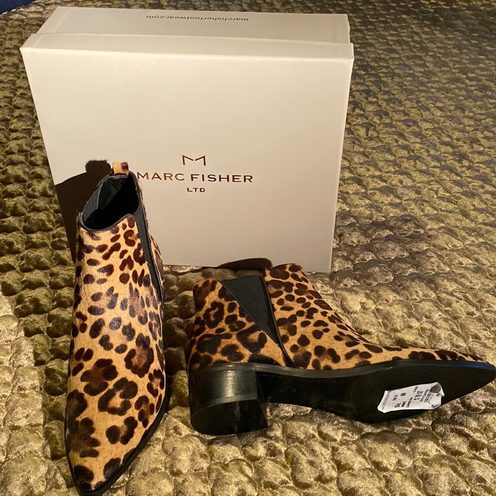 New with tags size 8 leopard calf skin ankle boot